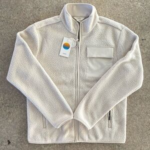 Vuori Men's Alpine Fleece  Full Zip Bone  Size Medium V5039 NWT